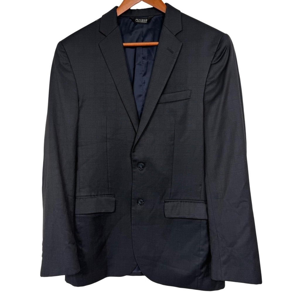 Jos A Bank Travelers Collection Blazer 39R Mens Charcoal Gray Wool Slim Fit Coat